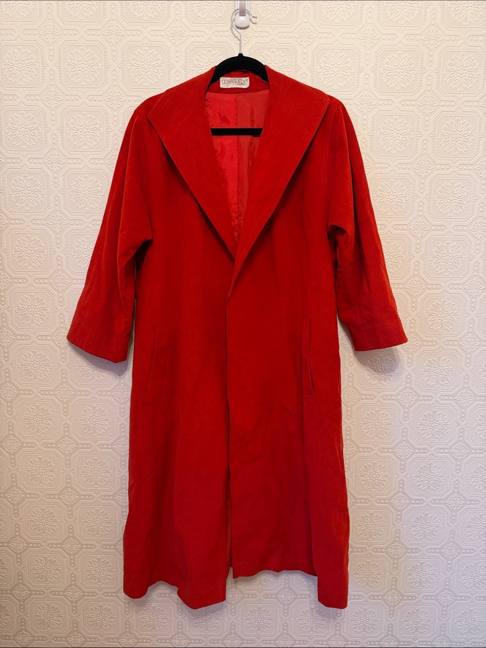 Vintage Count Romi Limited Ultrasuede Red Long Coat Union Made Size 4